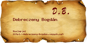 Debreczeny Bogdán névjegykártya